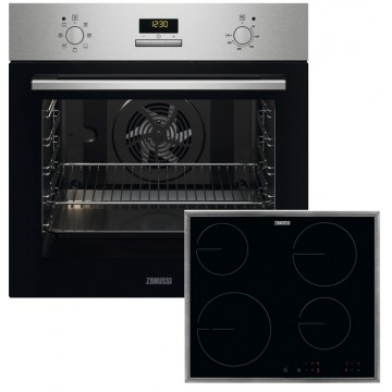 Zanussi ZOHEF2X + ZHRN642X Φούρνος άνω Πάγκου 72lt με Κεραμικές Εστίες Π59.4εκ. Inox